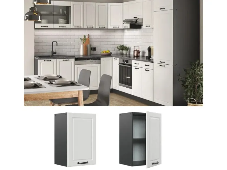 Vicco Hängeschrank R-Line Hängender Küchenschrank Weiß Landhaus/Anthrazit 40 cm