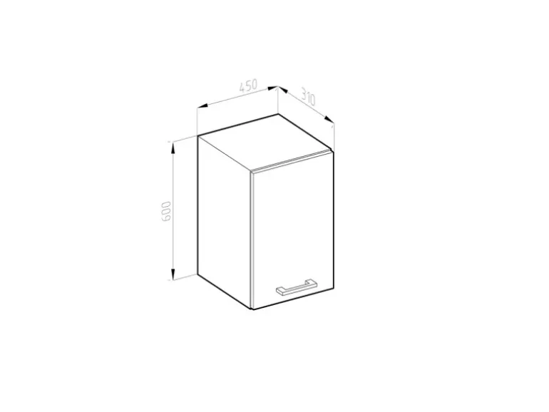 Vicco Hängeschrank R-Line Hängender Küchenschrank Sonoma/Weiß 45 cm