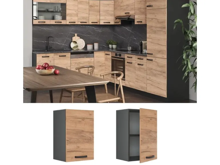 Vicco Hängeschrank R-Line Hängender Küchenschrank Goldkraft Eiche/Anthrazit 40 cm