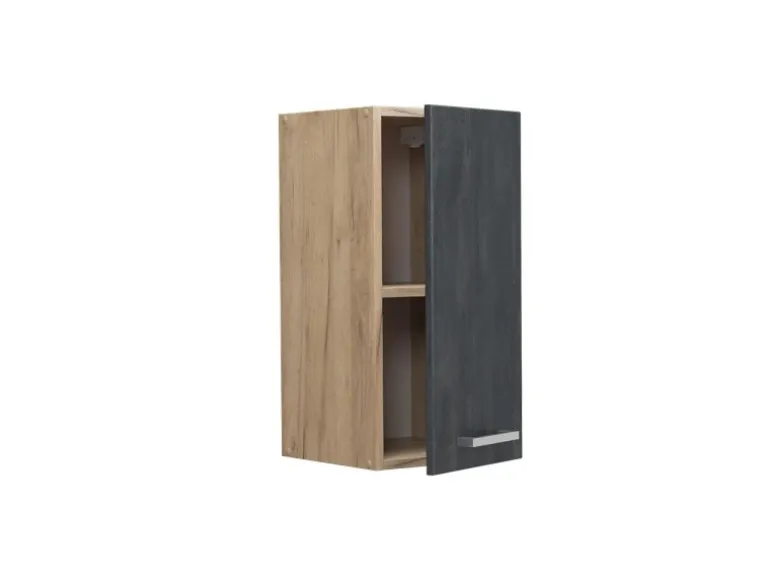 Vicco Hängeschrank R-Line Hängender Küchenschrank Schwarz Beton/Goldkraft Eiche 30 cm
