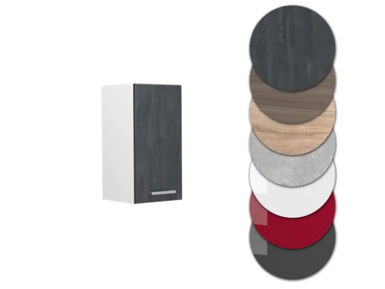 Vicco Hängeschrank R-Line Hängender Küchenschrank Schwarz Beton/Weiß 30 cm