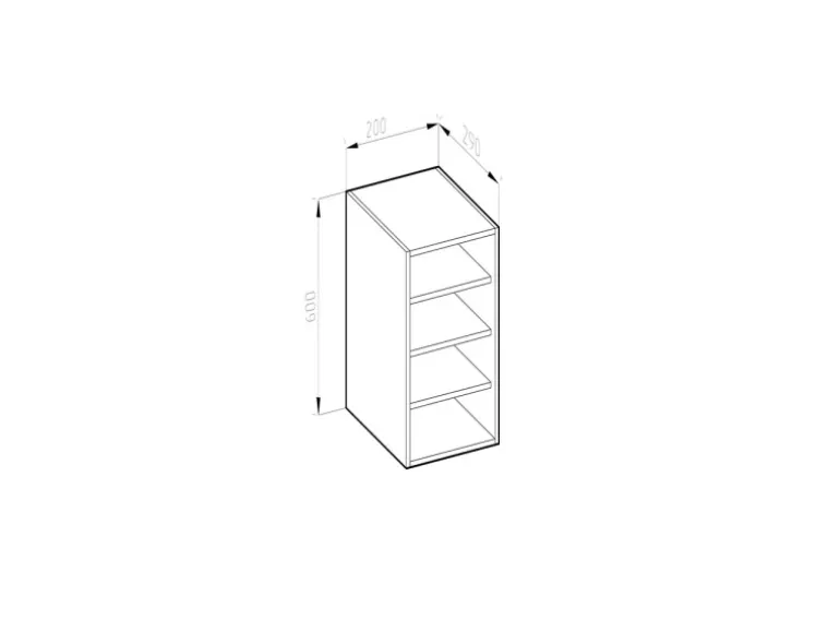 Vicco Hängeschrank R-Line Offener Küchenschrank Goldkraft Eiche 20 cm