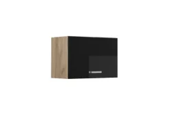 Vicco Hängeschrank R-Line Schwarz Hochglanz/Goldkraft Eiche 60 cm Flach