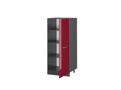 Vicco Hochschrank R-Line Küchenkommode Bordeaux Hochglanz/Anthrazit 60 cm