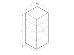 Vicco Hochschrank R-Line Küchenkommode Weiß Landhaus/Anthrazit 60 cm