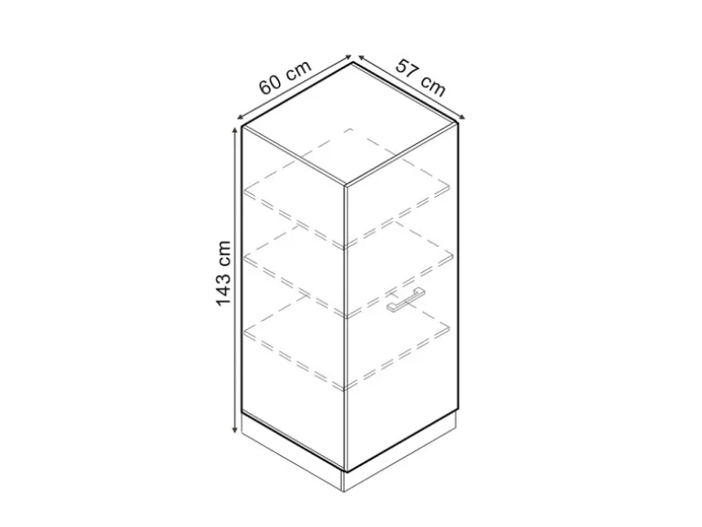 Vicco Hochschrank R-Line Küchenkommode Artisan-Eiche/Goldkraft Eiche 60 cm