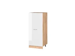 Vicco Hochschrank R-Line Küchenkommode Weiß Hochglanz/Goldkraft Eiche 60 cm