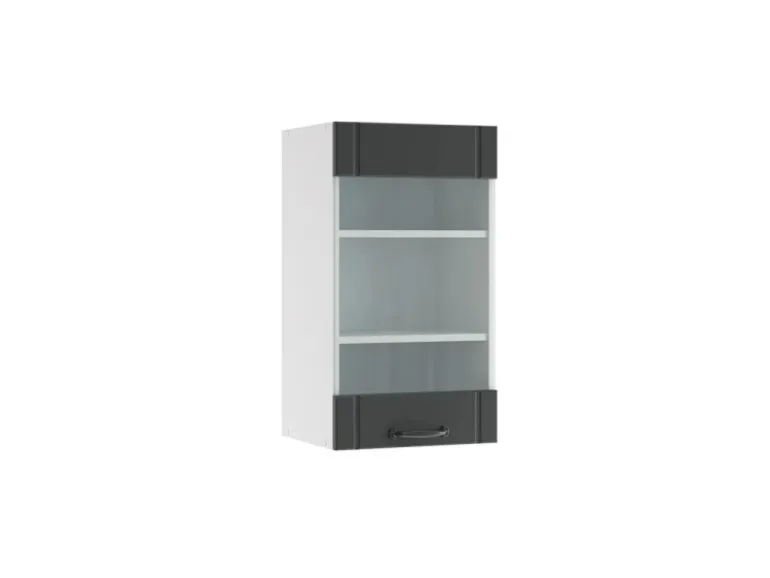 Vicco Küchenglasschrank Fame-Line Glashängeschrank Anthrazit/Weiß 40 cm