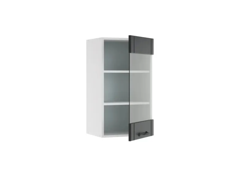 Vicco Küchenglasschrank Fame-Line Glashängeschrank Anthrazit/Weiß 40 cm
