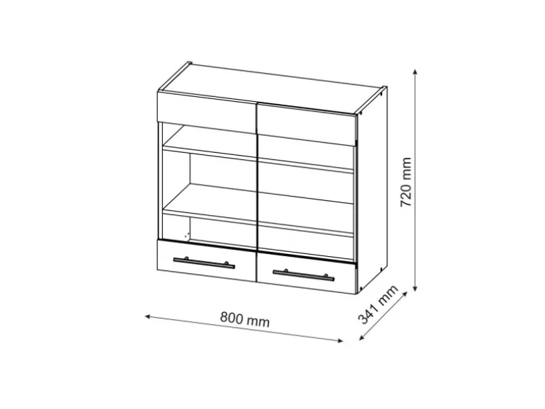 Vicco Küchenglasschrank Fame-Line Glashängeschrank Grün-Gold Landhaus/Anthrazit 80 cm