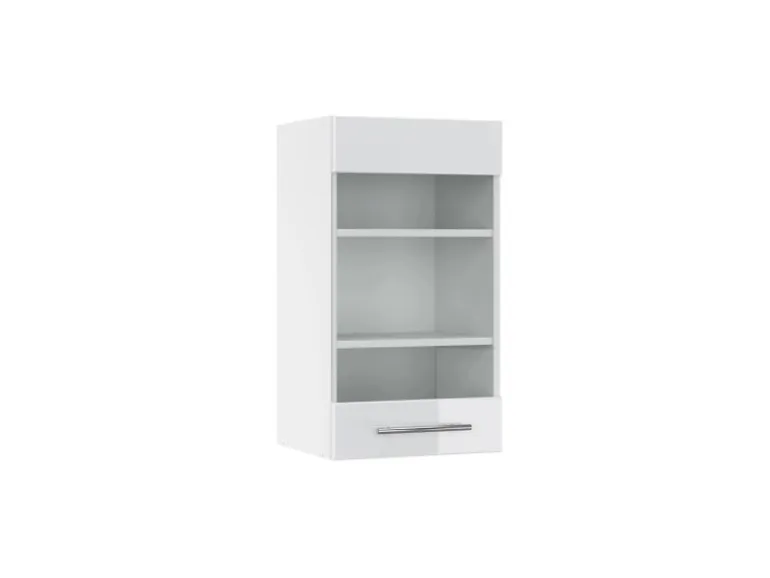 Vicco Küchenglasschrank Fame-Line Glashängeschrank Weiß Hochglanz/Weiß 40 cm
