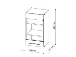 Vicco Küchenglasschrank Fame-Line Glashängeschrank Weiß Hochglanz/Weiß 40 cm
