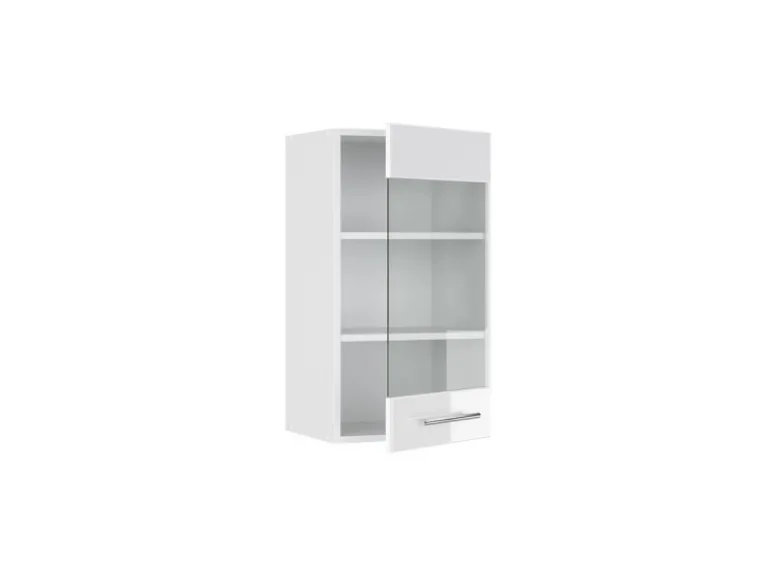 Vicco Küchenglasschrank Fame-Line Glashängeschrank Weiß Hochglanz/Weiß 40 cm