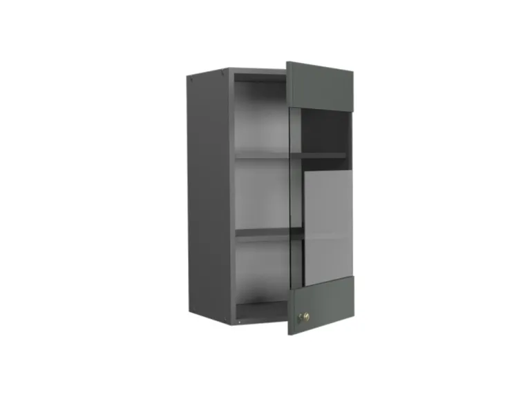 Vicco Küchenglasschrank Fame-Line Glashängeschrank Grün-Gold Landhaus/Anthrazit 40 cm