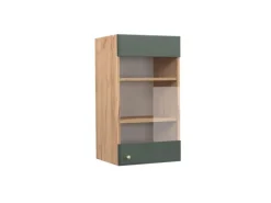 Vicco Küchenglasschrank Fame-Line Grün-Gold Landhaus/Goldkraft Eiche 40 cm