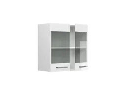 Vicco Küchenglasschrank R-Line Glashängeschrank Weiß Hochglanz/Weiß 60 cm