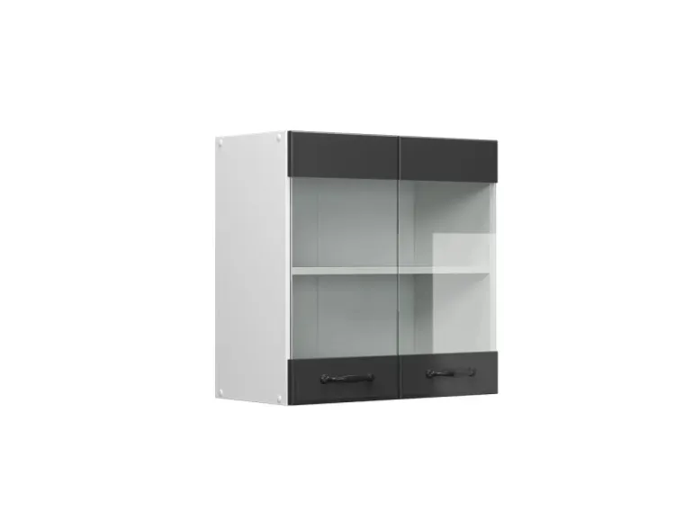 Vicco Küchenglasschrank R-Line Glashängeschrank Anthrazit Landhaus/Weiß 60 cm