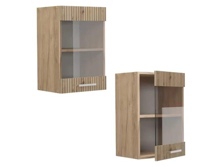 Vicco Küchenglasschrank R-Line Glashängeschrank Artisan-Eiche/Goldkraft Eiche 40 cm