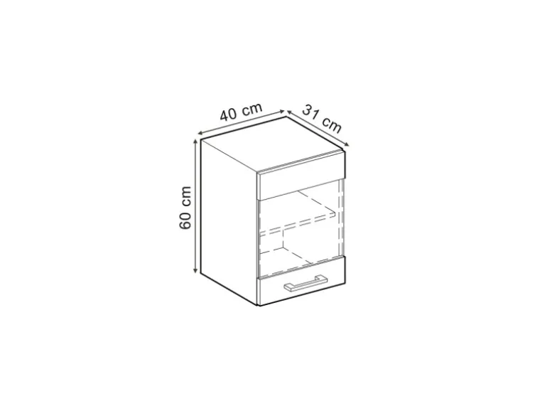 Vicco Küchenglasschrank R-Line Glashängeschrank Schwarz Beton/Anthrazit 40 cm