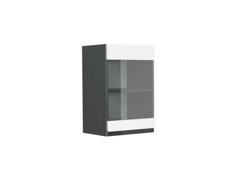 Vicco Küchenglasschrank R-Line Glashängeschrank Weiß/Anthrazit 40 cm J-Shape