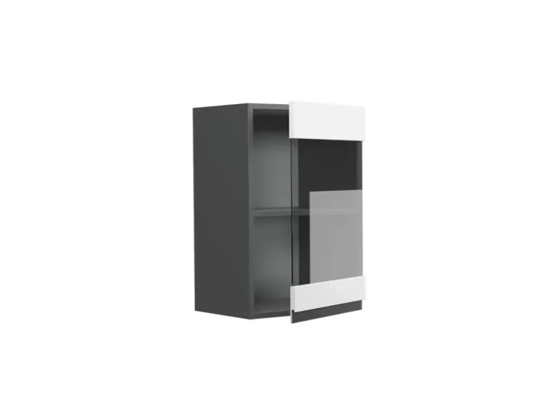 Vicco Küchenglasschrank R-Line Glashängeschrank Weiß/Anthrazit 40 cm J-Shape