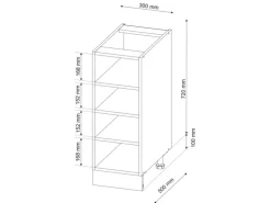 Vicco Küchenregal Fame-Line Offener Küchenschrank Anthrazit 30 cm AP Anthrazit