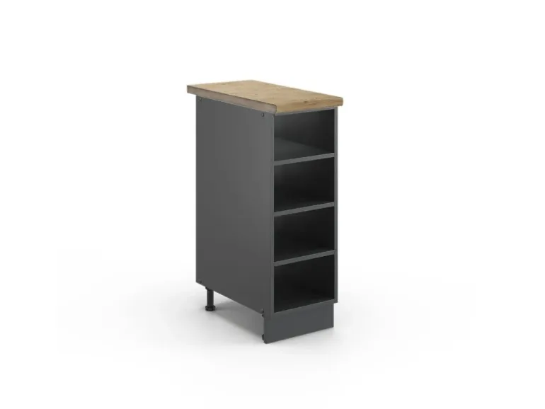 Vicco Küchenregal Fame-Line Offener Küchenschrank Anthrazit 30 cm AP Eiche
