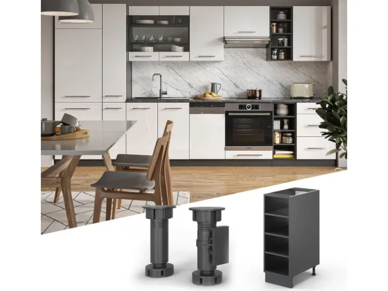 Vicco Küchenregal Fame-Line Offener Küchenschrank Anthrazit 30 cm AP Eiche