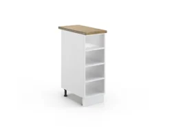 Vicco Küchenregal Fame-Line Offener Küchenschrank Weiß/Weiß 30 cm AP Eiche