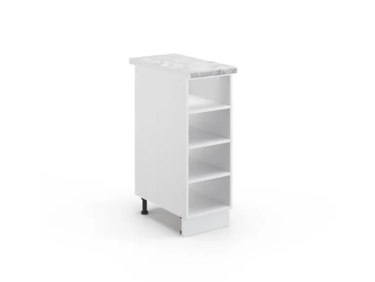 Vicco Küchenregal Fame-Line Offener Küchenschrank Weiß/Weiß 30 cm AP Marmor