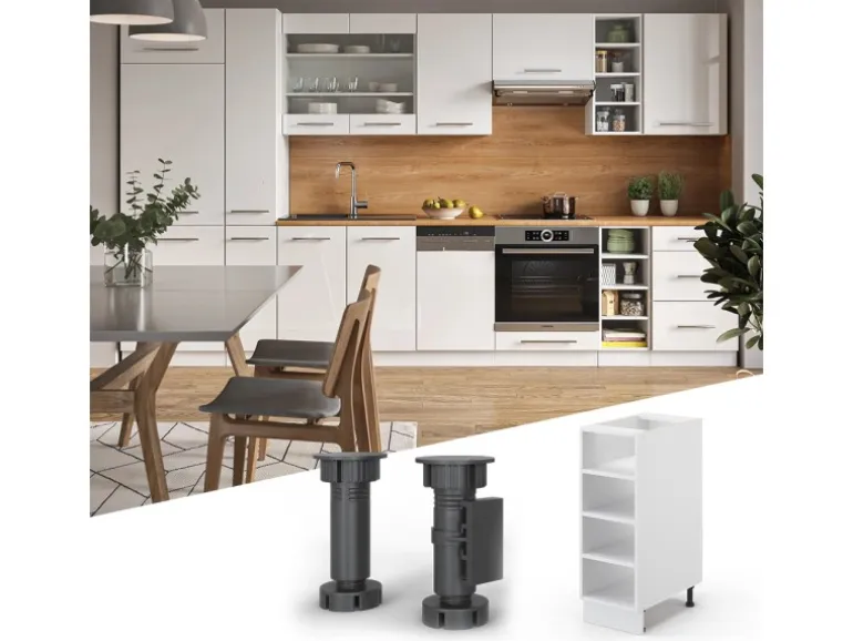 Vicco Küchenregal Fame-Line Offener Küchenschrank Weiß/Weiß 30 cm AP Marmor