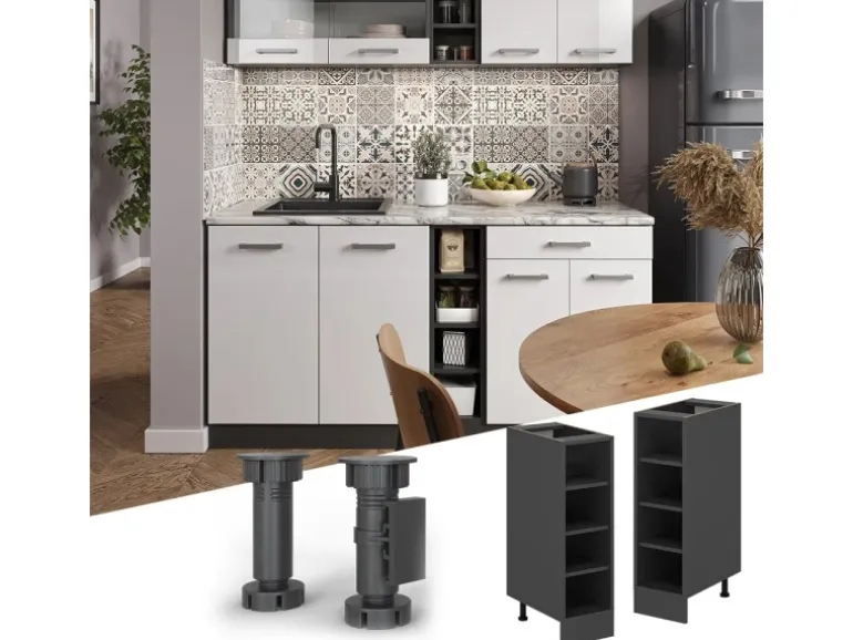 Vicco Küchenregal R-Line Offener Küchenschrank Anthrazit 25 cm ohne Arbeitsplatte