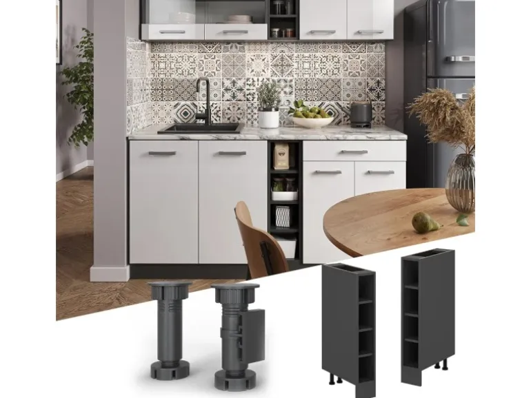 Vicco Küchenregal R-Line Offener Küchenschrank Anthrazit 15 cm ohne Arbeitsplatte