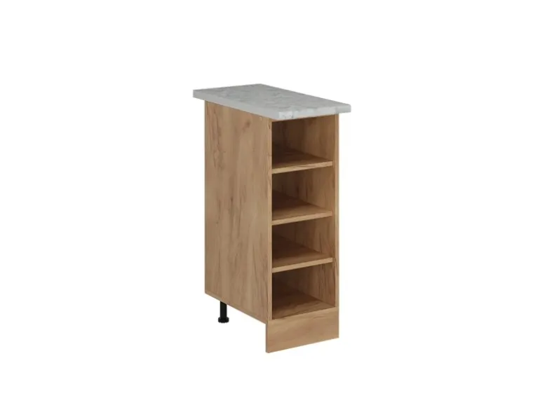 Vicco Küchenregal R-Line Offener Küchenschrank Goldkraft Eiche 30 cm AP Marmor