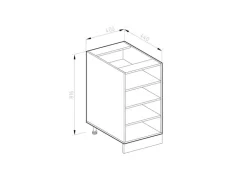 Vicco Küchenregal R-Line Offener Küchenschrank Goldkraft Eiche/Goldkraft Eiche AP Marmor mit Goldkraft Eiche Korpus