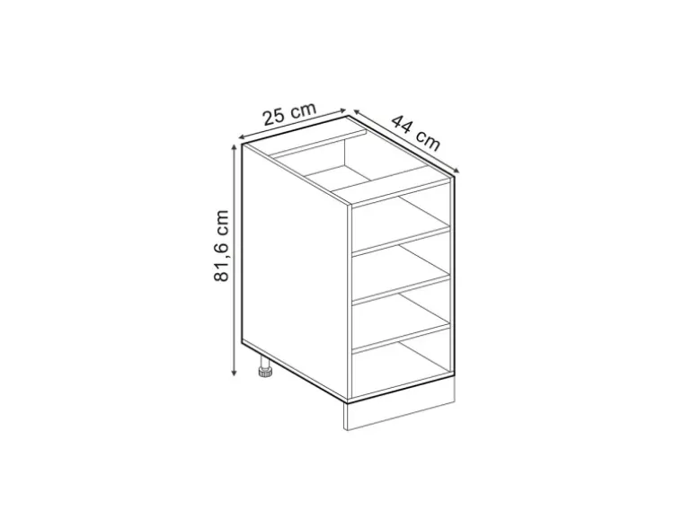 Vicco Küchenregal R-Line Offener Küchenschrank Goldkraft Eiche 25 cm ohne Arbeitsplatte