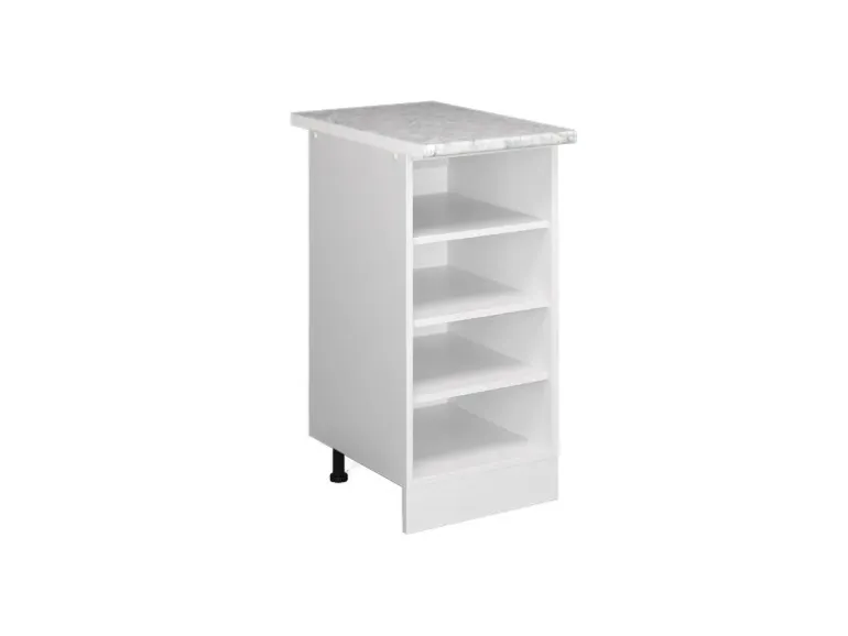 Vicco Küchenregal R-Line Offener Küchenschrank Weiß/Weiß 40 cm AP Marmor