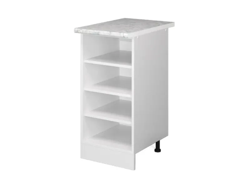 Vicco Küchenregal R-Line Offener Küchenschrank Weiß/Weiß 40 cm AP Marmor