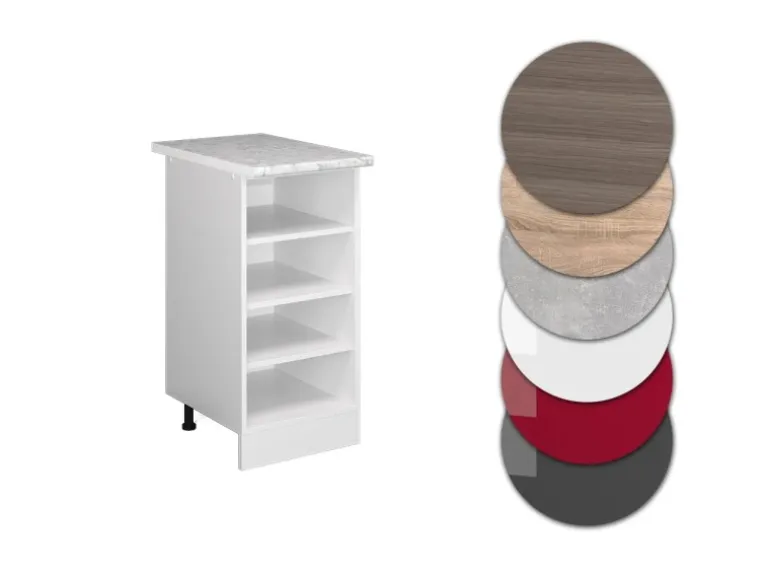 Vicco Küchenregal R-Line Offener Küchenschrank Weiß/Weiß 40 cm AP Marmor