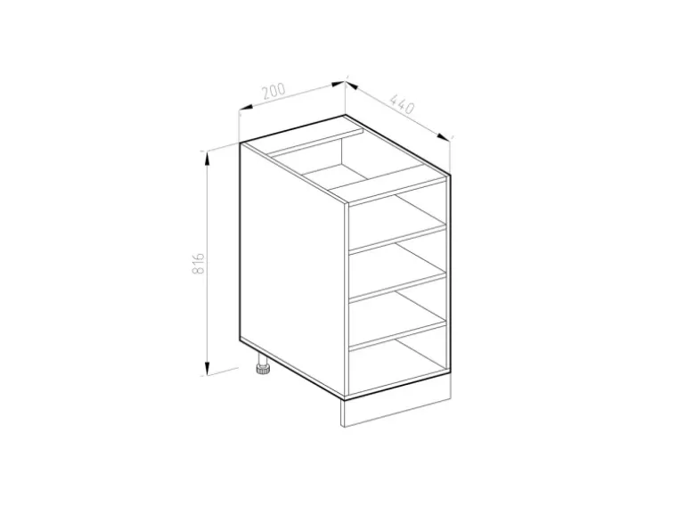 Vicco Küchenregal R-Line Offener Küchenschrank Weiß 20 cm AP Anthrazit