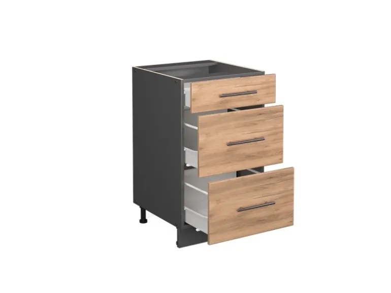 Vicco Küchenunterschrank Fame-Line Goldkraft Eiche/Anthrazit 50 cm ohne Arbeitsplatte