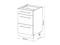 Vicco Küchenunterschrank Fame-Line Grün-Gold Landhaus/Goldkraft Eiche 50 cm AP Eiche