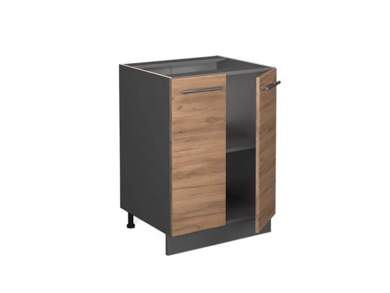 Vicco Küchenunterschrank Fame-Line Goldkraft Eiche/Anthrazit 60 cm ohne Arbeitsplatte