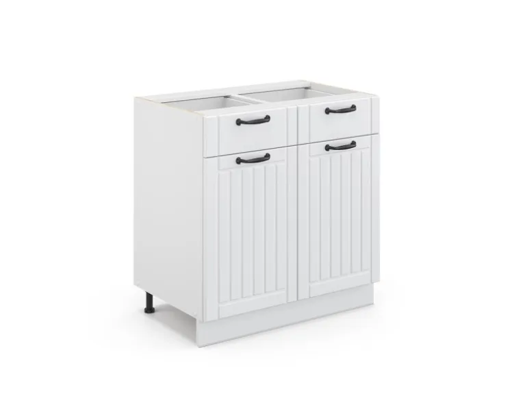 Vicco Küchenunterschrank Fame-Line Weiß Landhaus/Weiß 80 cm ohne Arbeitsplatte