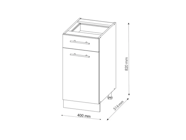 Vicco Küchenunterschrank Fame-Line Weiß Hochglanz/Goldkraft Eiche 40 cm AP Anthrazit