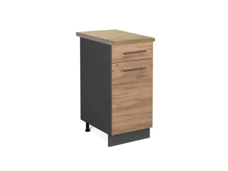 Vicco Küchenunterschrank Fame-Line Goldkraft Eiche/Anthrazit 40 cm AP Eiche
