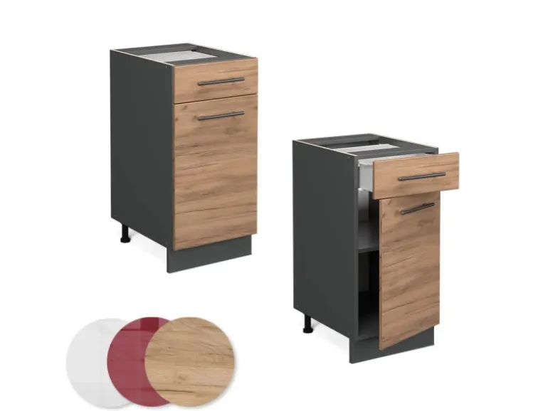 Vicco Küchenunterschrank Fame-Line Goldkraft Eiche/Anthrazit 40 cm AP Eiche