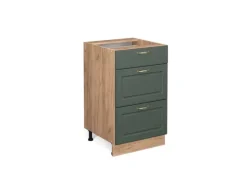 Vicco Küchenunterschrank Fame-Line Grün-Gold Landhaus/Goldkraft Eiche 50 cm ohne Arbeitsplatte