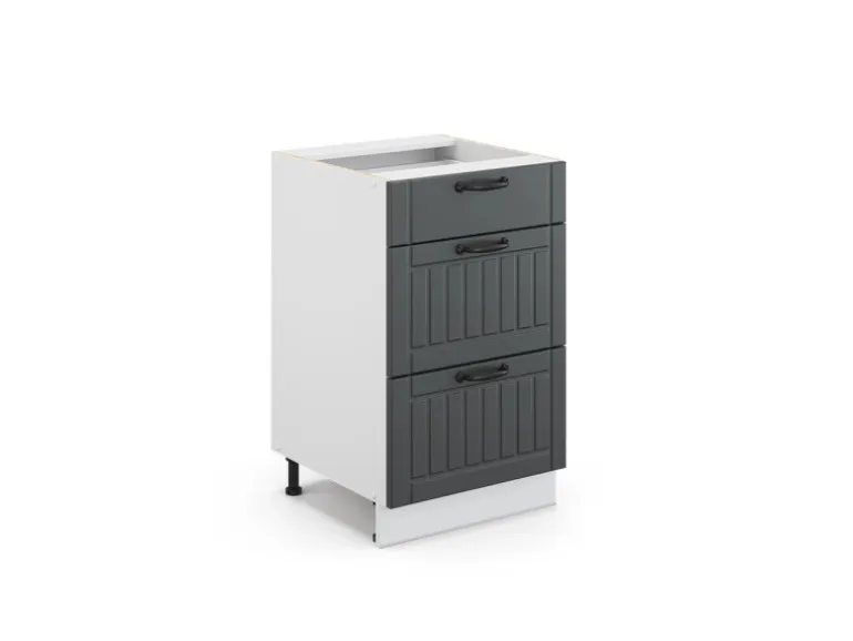 Vicco Küchenunterschrank Fame-Line Anthrazit/Weiß 50 cm ohne Arbeitsplatte