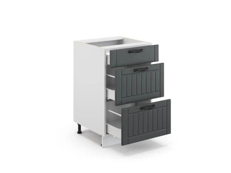 Vicco Küchenunterschrank Fame-Line Anthrazit/Weiß 50 cm ohne Arbeitsplatte